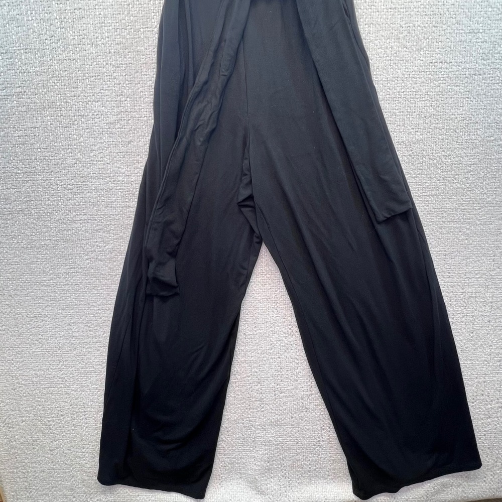 J Jill Sleeveless Jumpsuit Women's Black V-Neck Wide Leg Flowy Casual - Picture 5 of 13